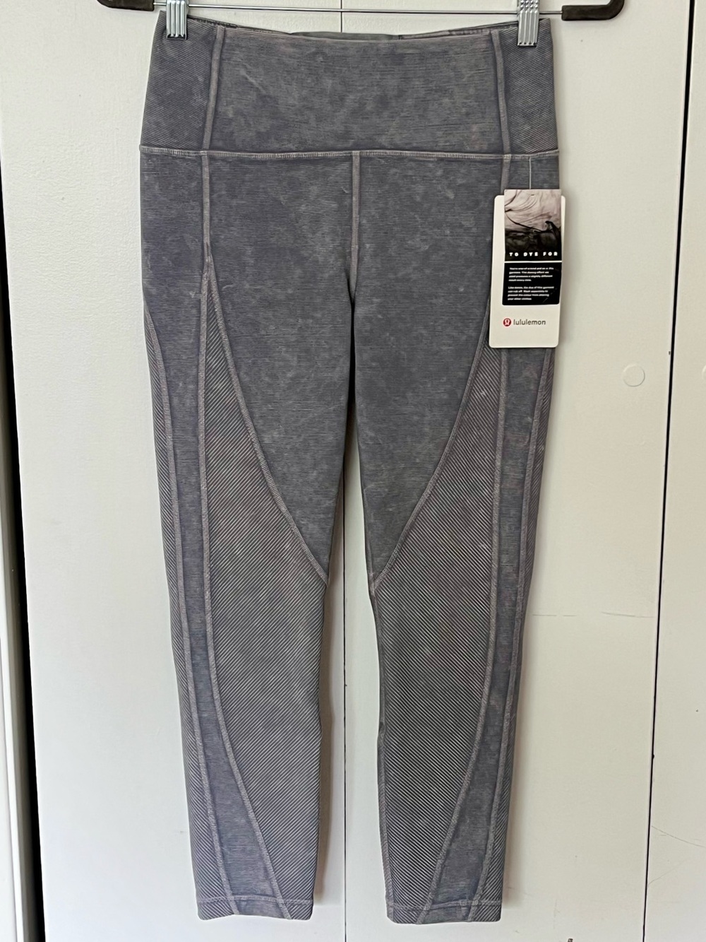 Lululemon Wunder Under High Rise Crop 23” Ribbed in Washed Luna Size 6 NWT